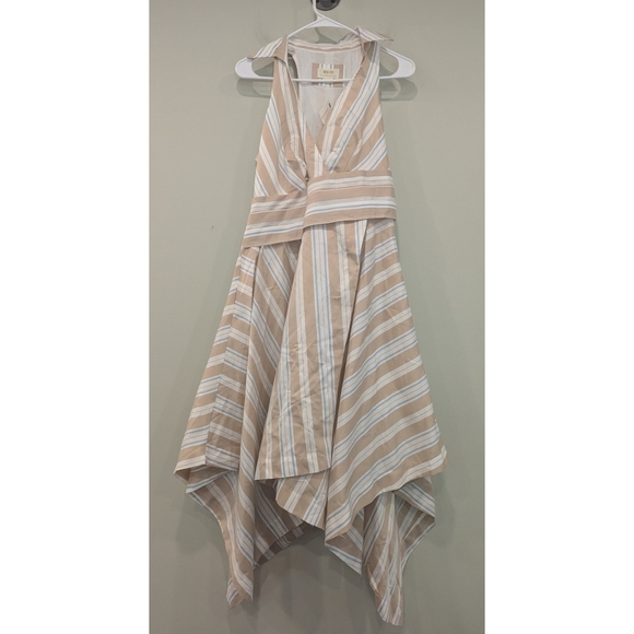 NWT Anthropologie X Maeve Assymetrical Wrap Halter Neck Shirt Dress Size 6 - Picture 5 of 11